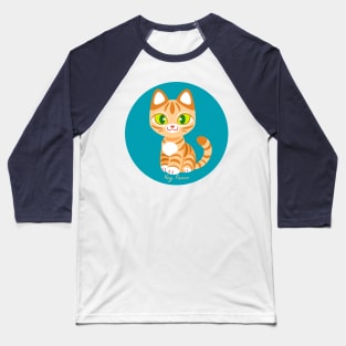 Kawaii Orange Tabby Cat Baseball T-Shirt